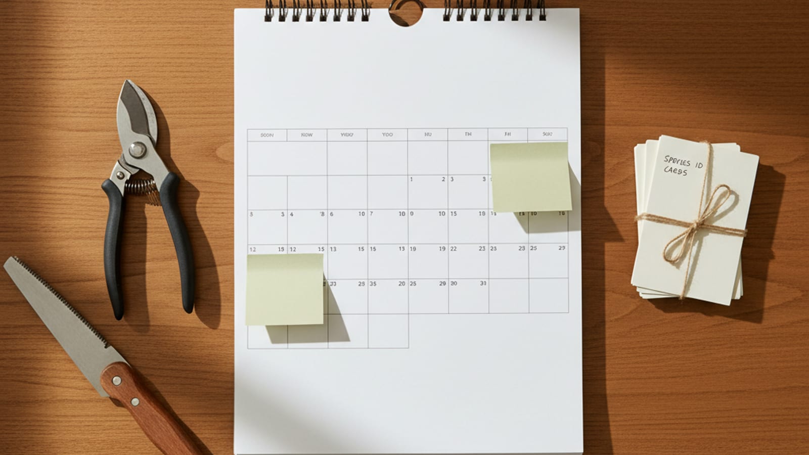 ISA-certified arborist pruning a fruit tree in late winter in a San Diego backyard